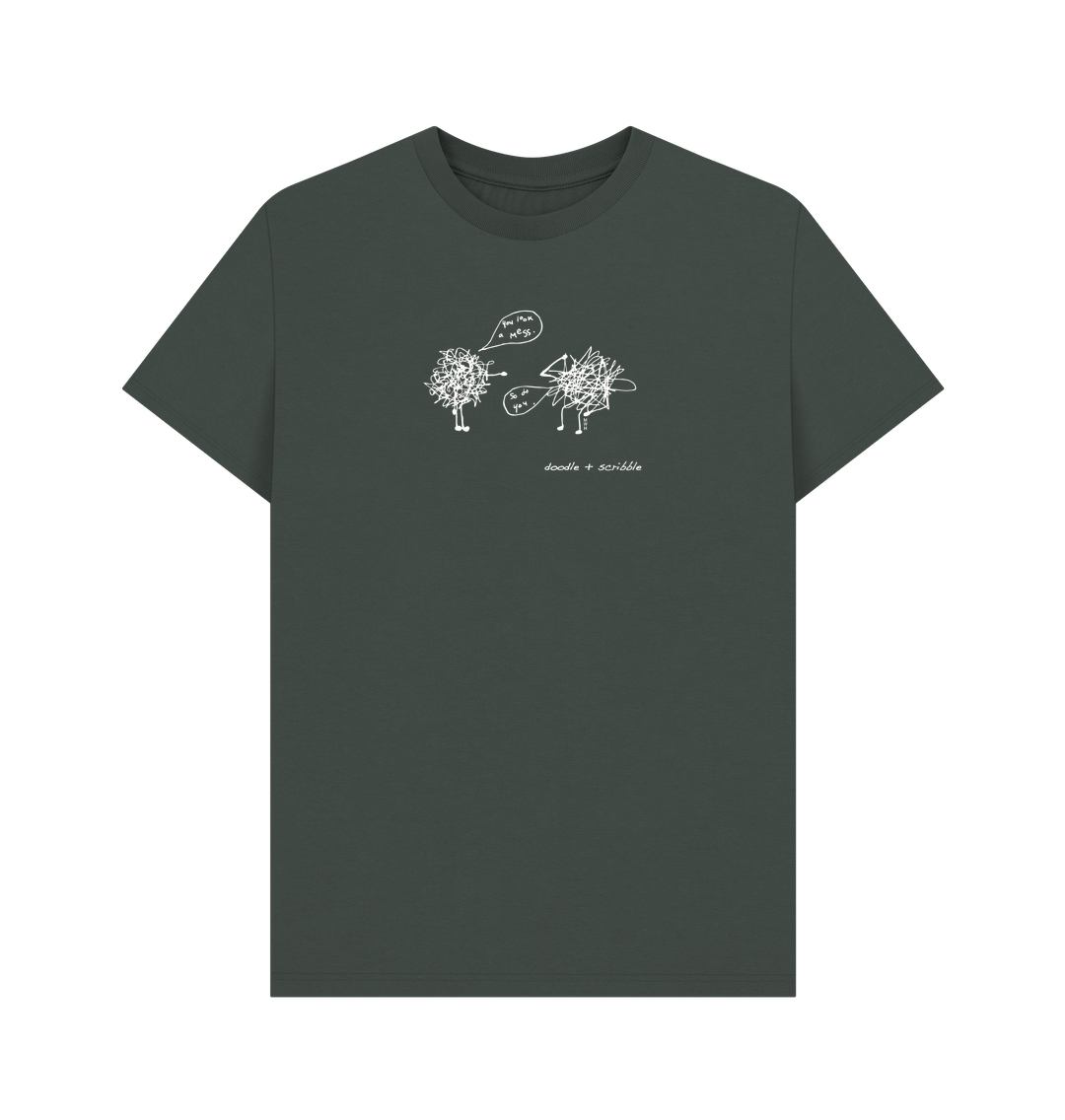 Dark Grey You Look a Mess graphic t-shirt featuring Doodle and Scribble
