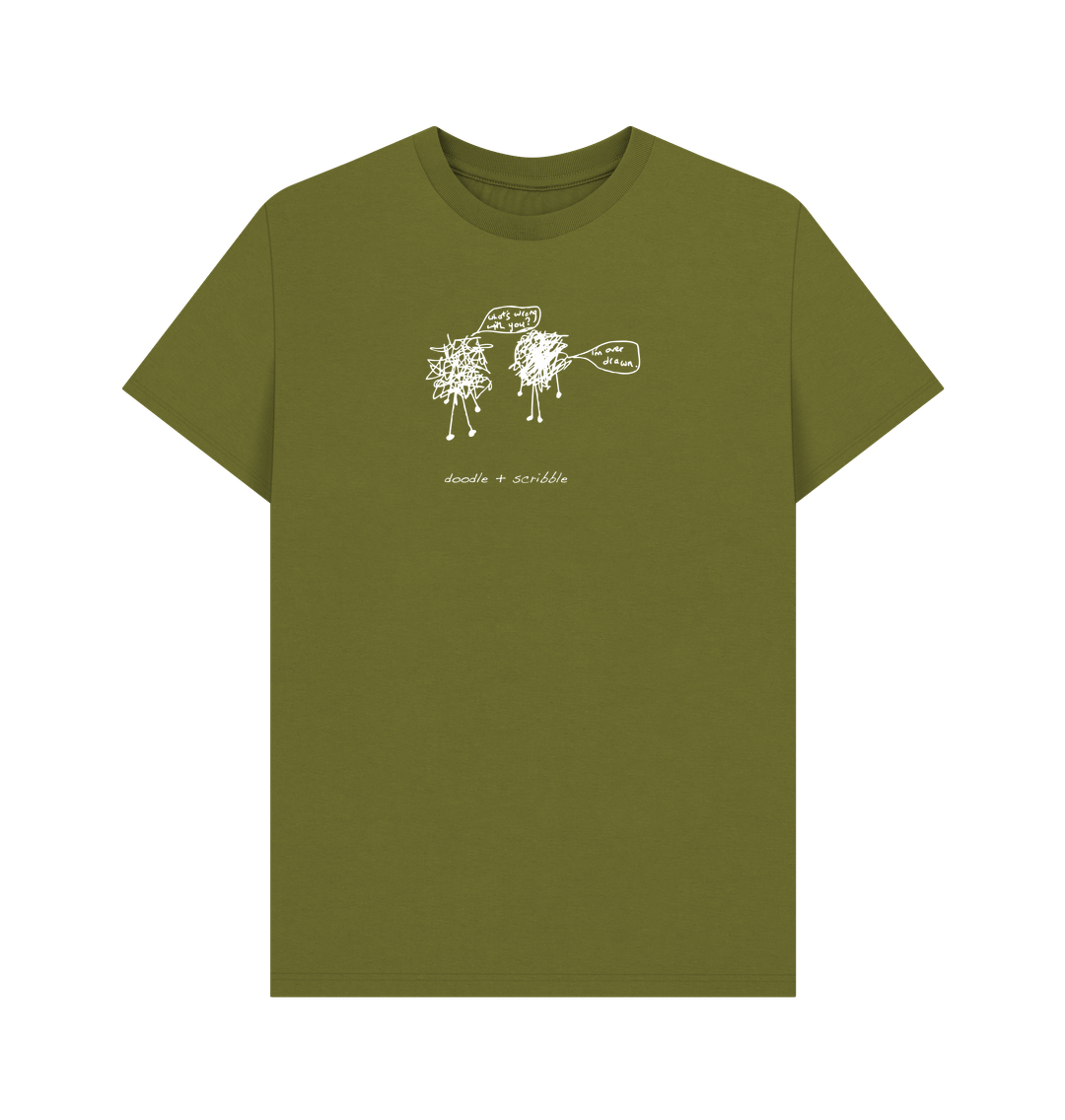 Moss Green I'm Over Drawn graphic t-shirt
