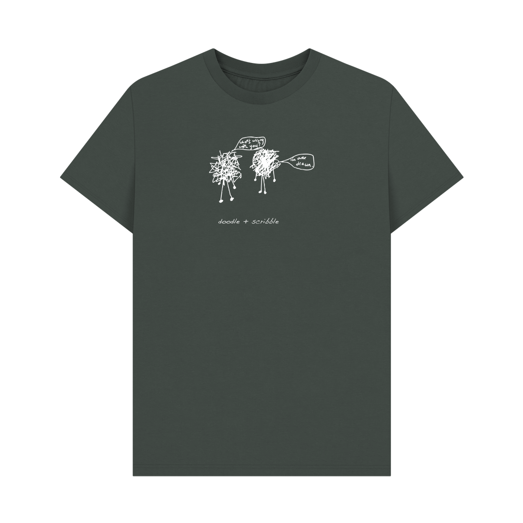 Dark Grey I'm Over Drawn graphic t-shirt