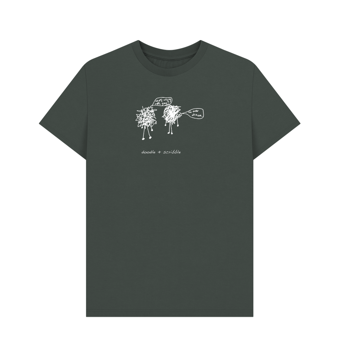 Dark Grey I'm Over Drawn graphic t-shirt