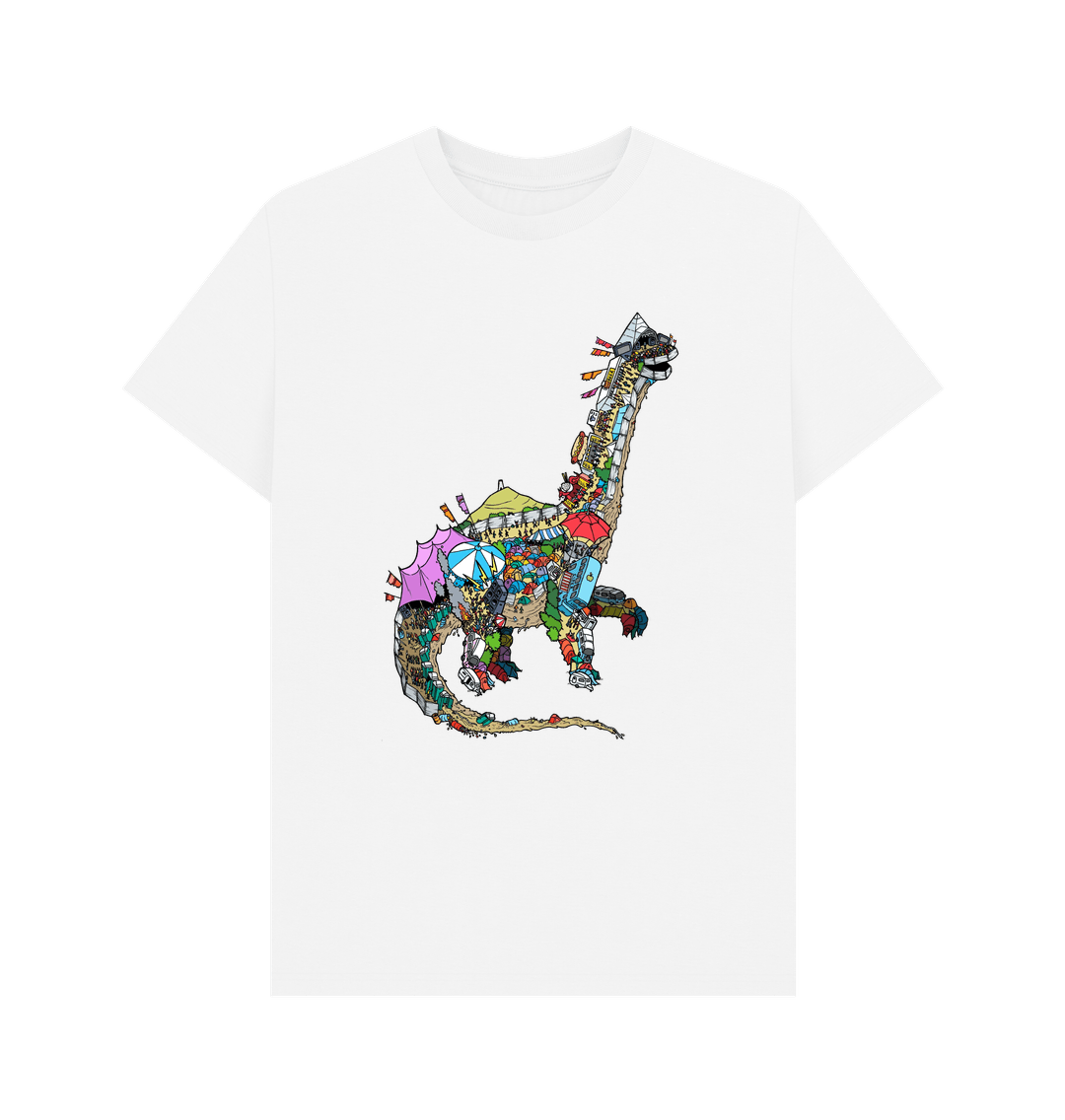 White Glastosaur graphic t-shirt