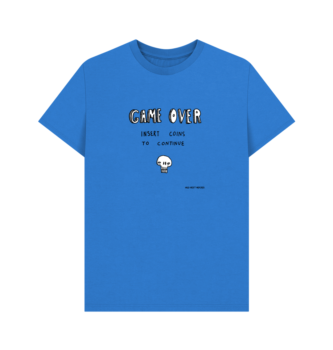 Bright Blue Game Over graphic t-shirt