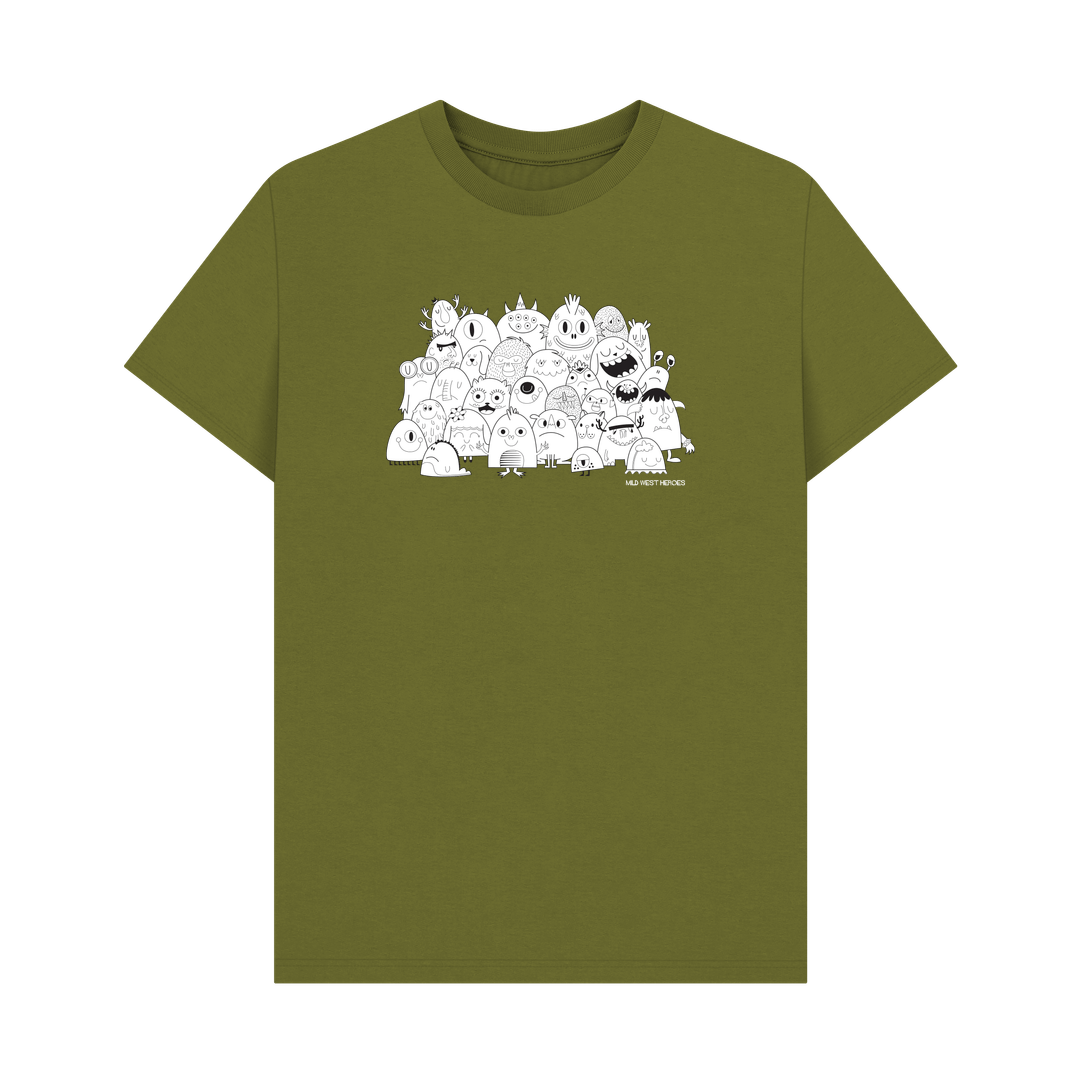 Moss Green Monster Club graphic t-shirt