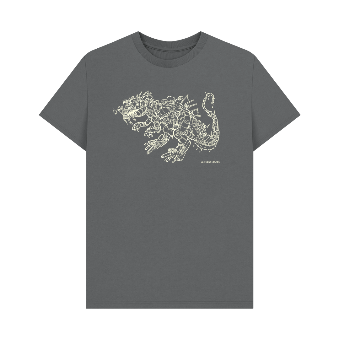 Slate Grey Junk Dino graphic t-shirt