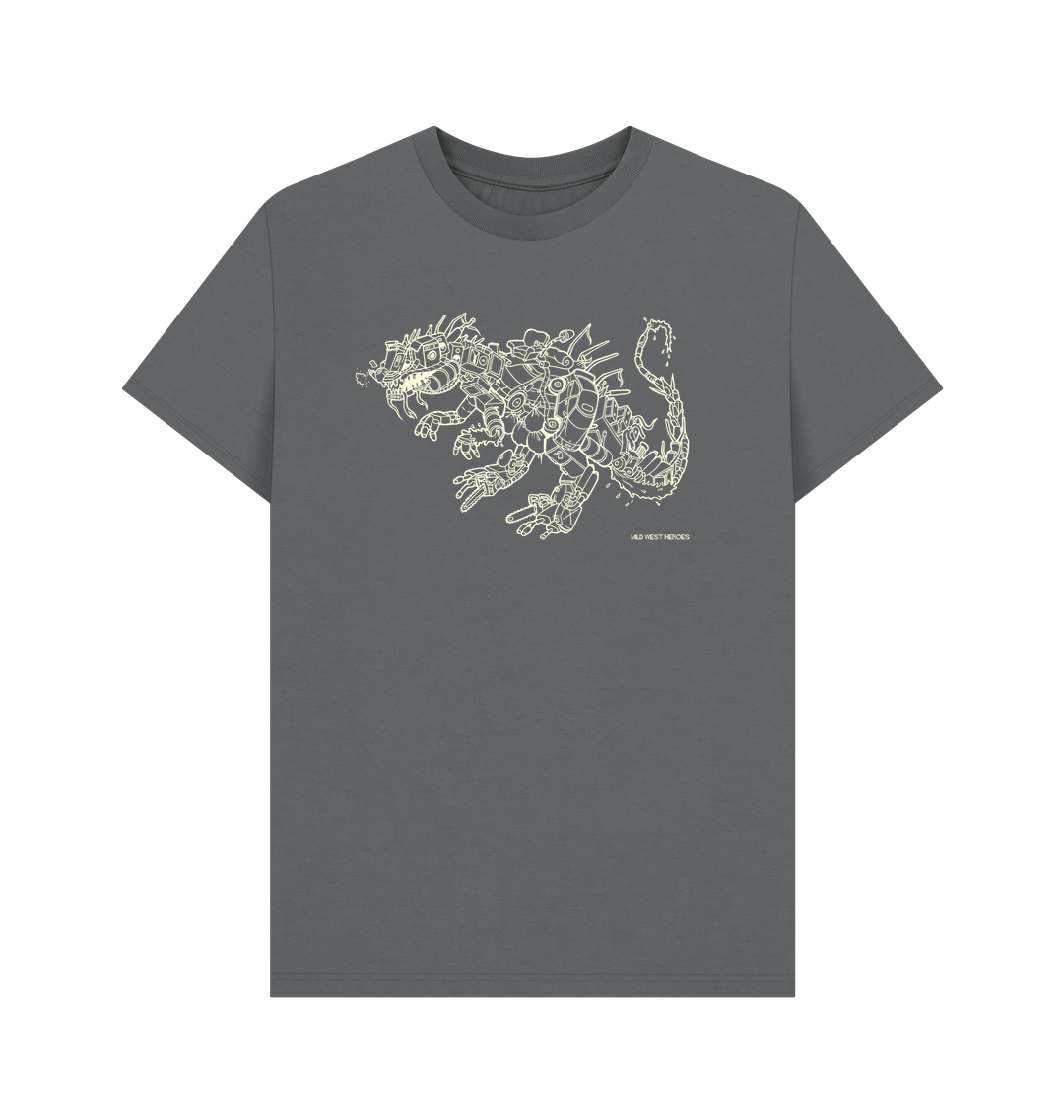 Slate Grey Junk Dino graphic t-shirt