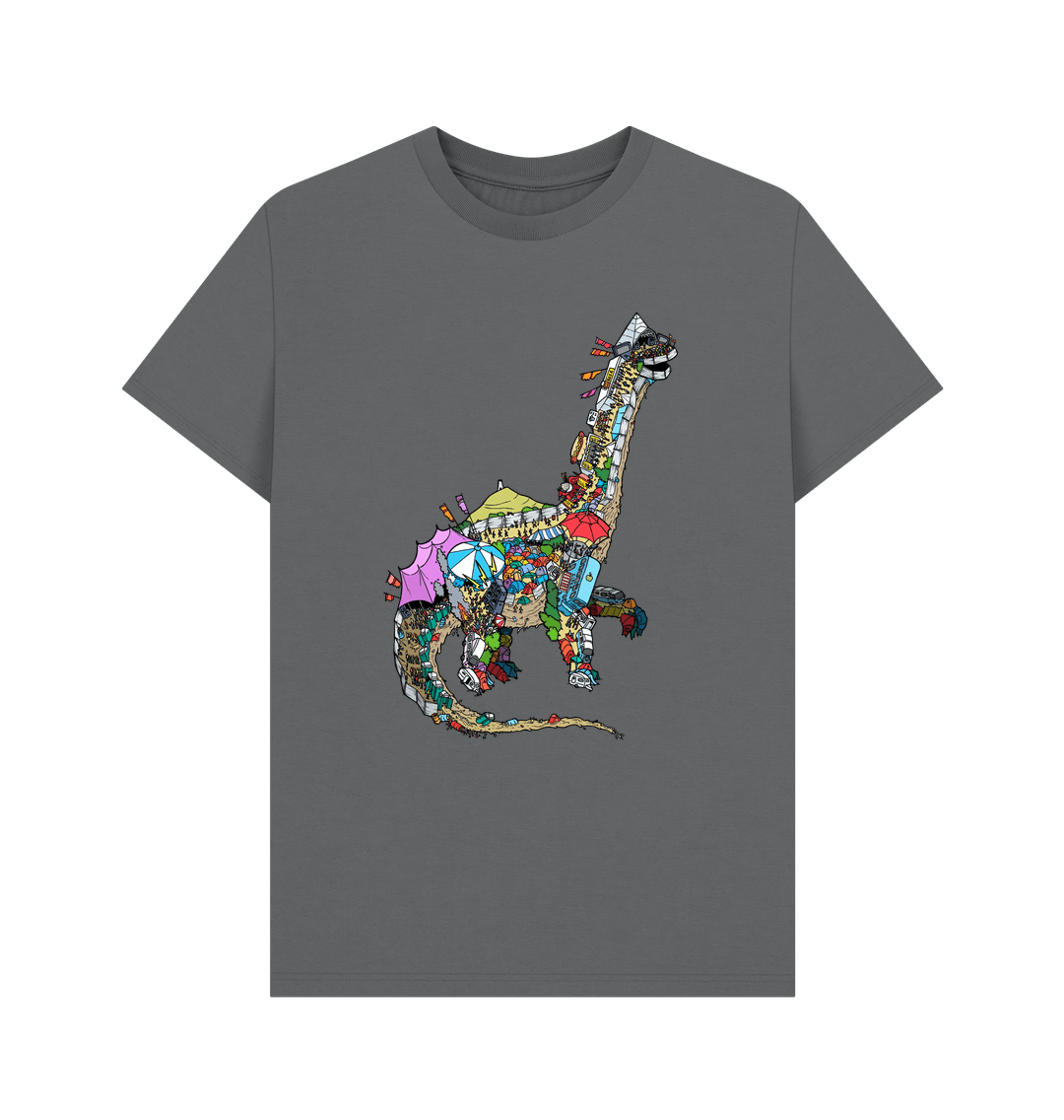 Slate Grey Glastosaur graphic t-shirt