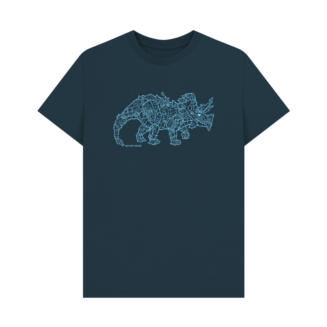 Denim Blue Camperceratops organic cotton t-shirt