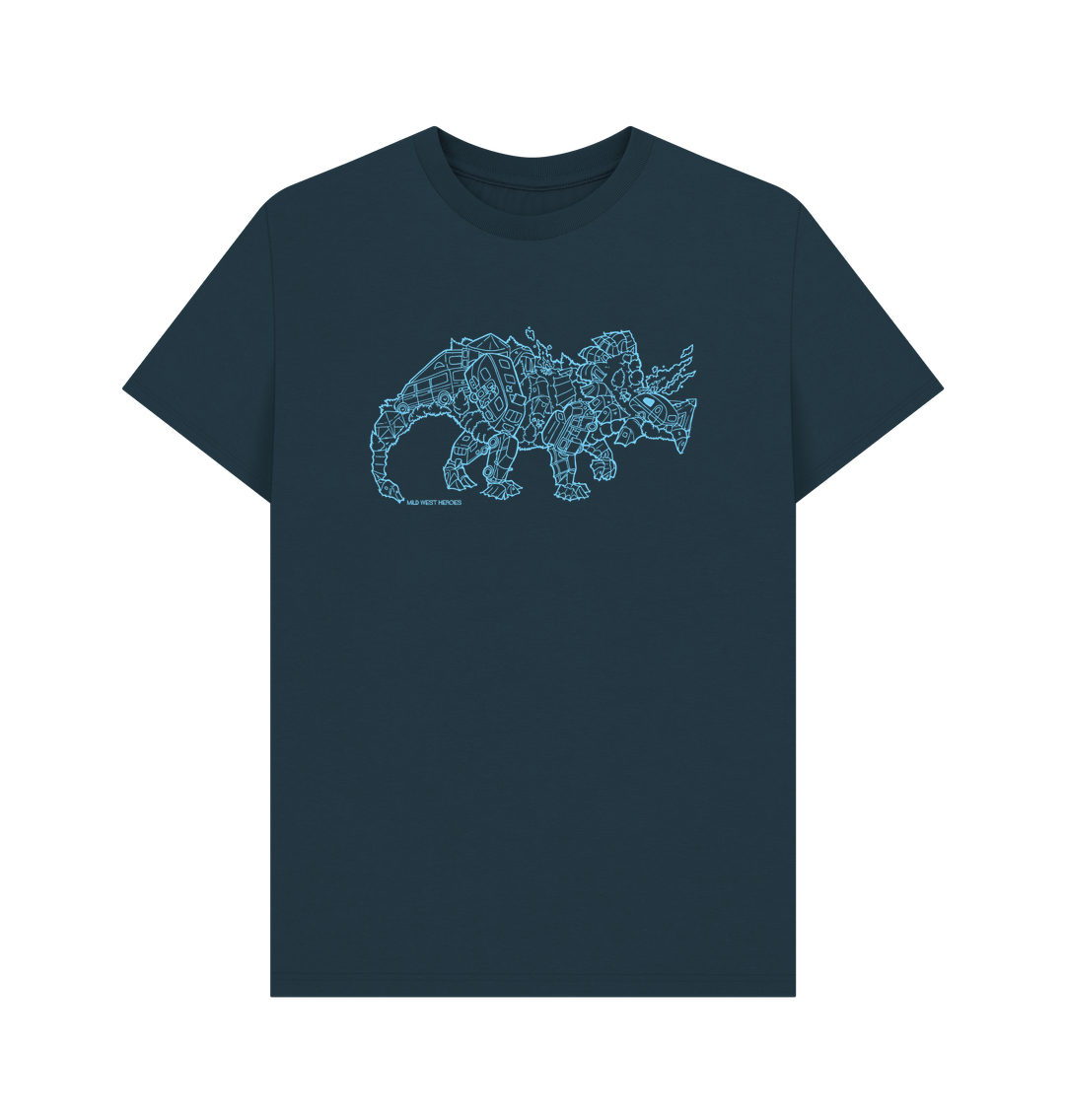Denim Blue Camperceratops organic cotton t-shirt