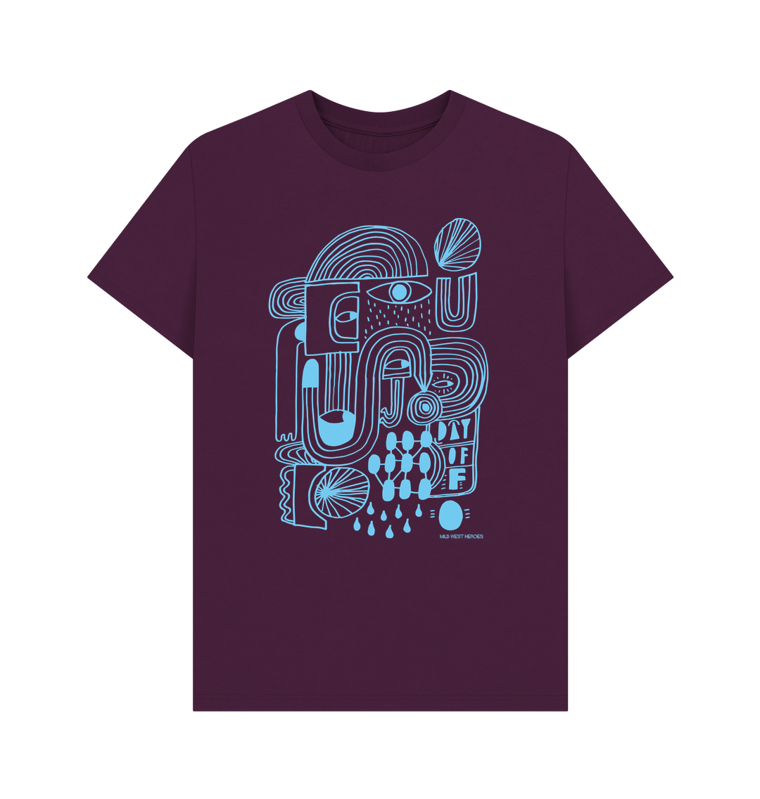 Purple  Day Off organic cotton t-shirt