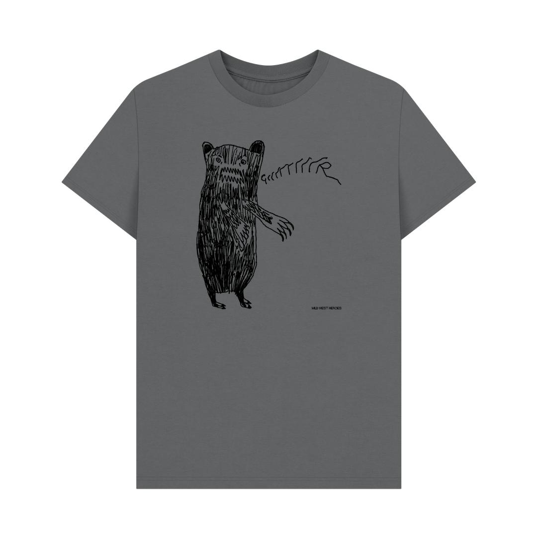 Slate Grey Grrrrrrr Bear AKA 'Brian' graphic t-shirt