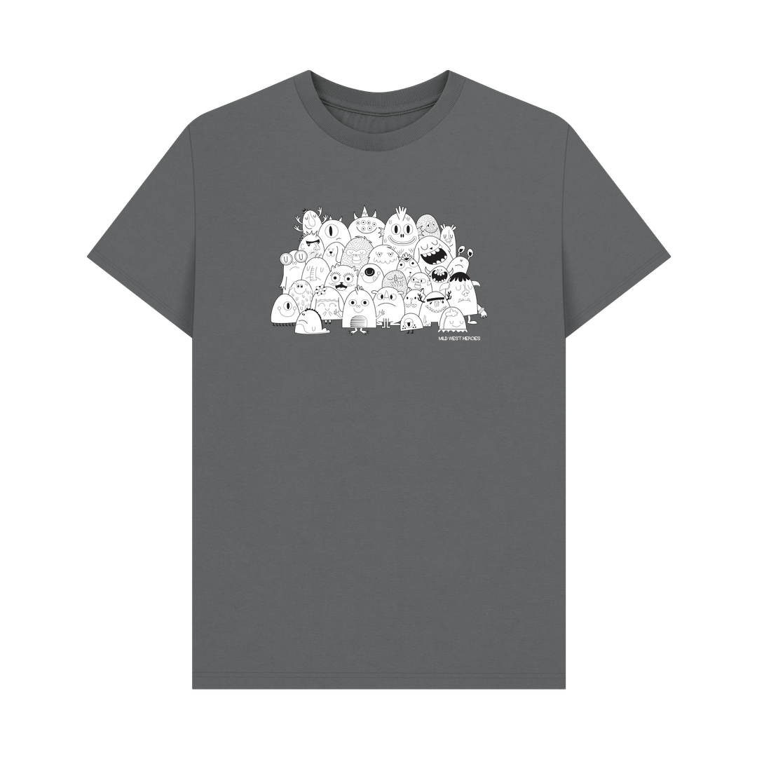 Slate Grey Monster Club graphic t-shirt