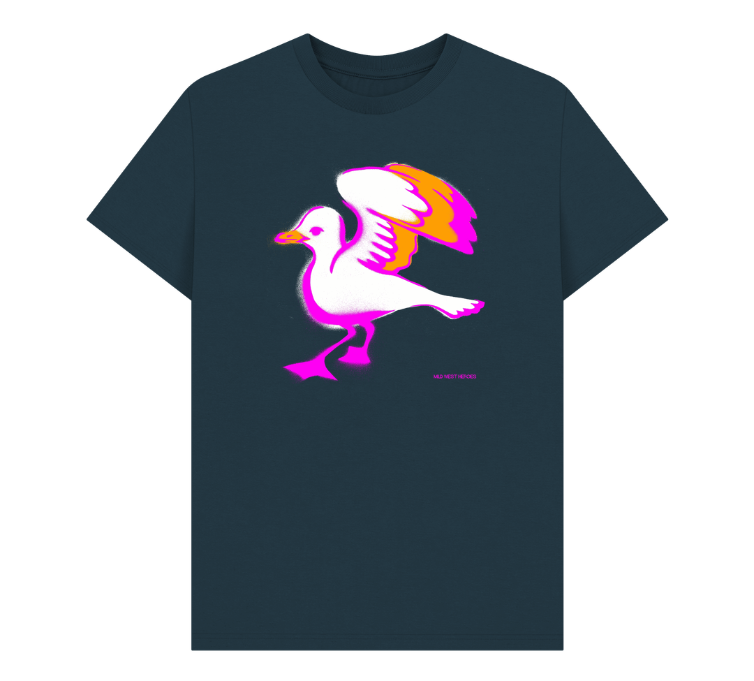Denim Blue Hotwells Flapper organic cotton t-shirt