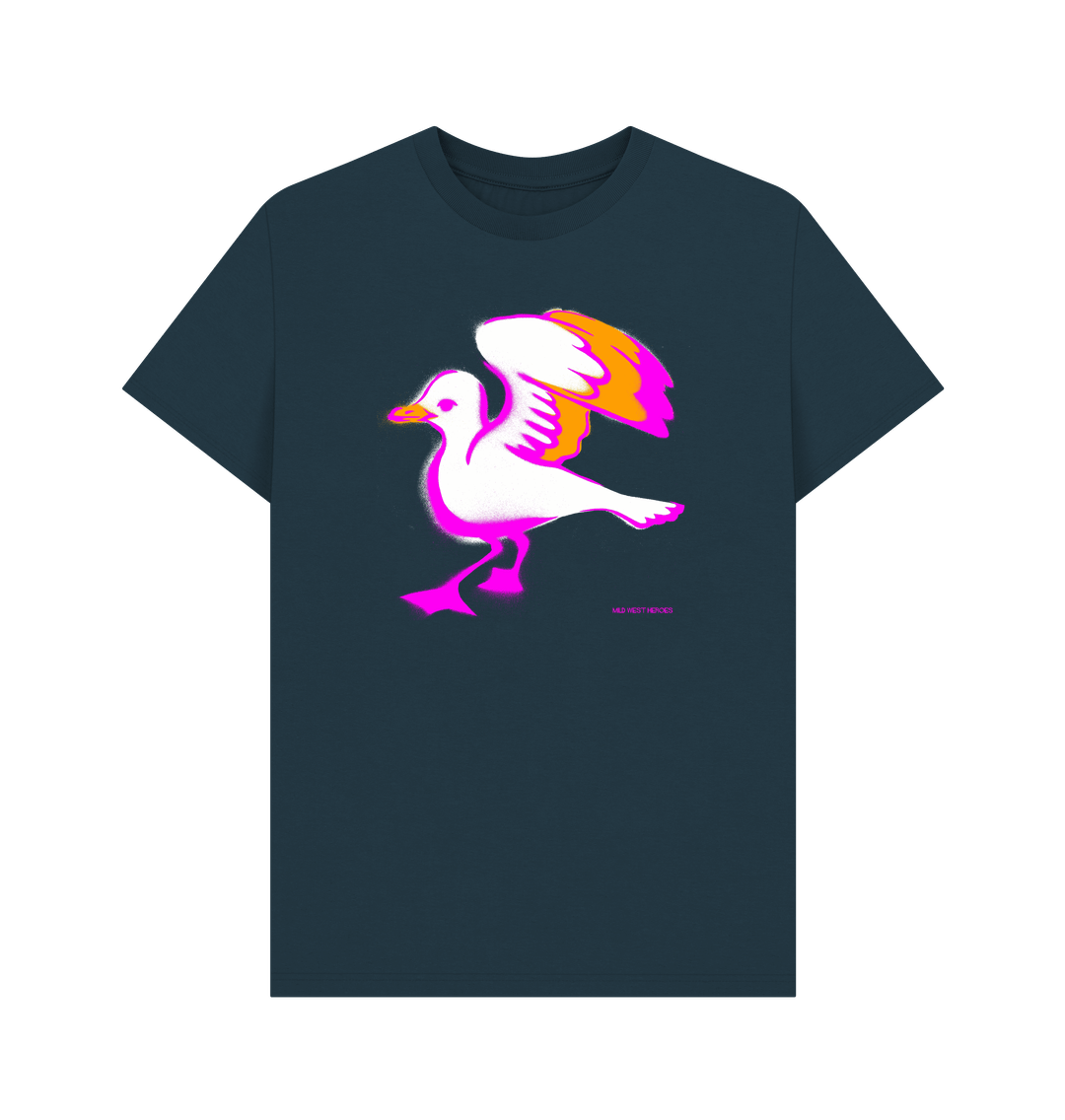 Denim Blue Hotwells Flapper organic cotton t-shirt