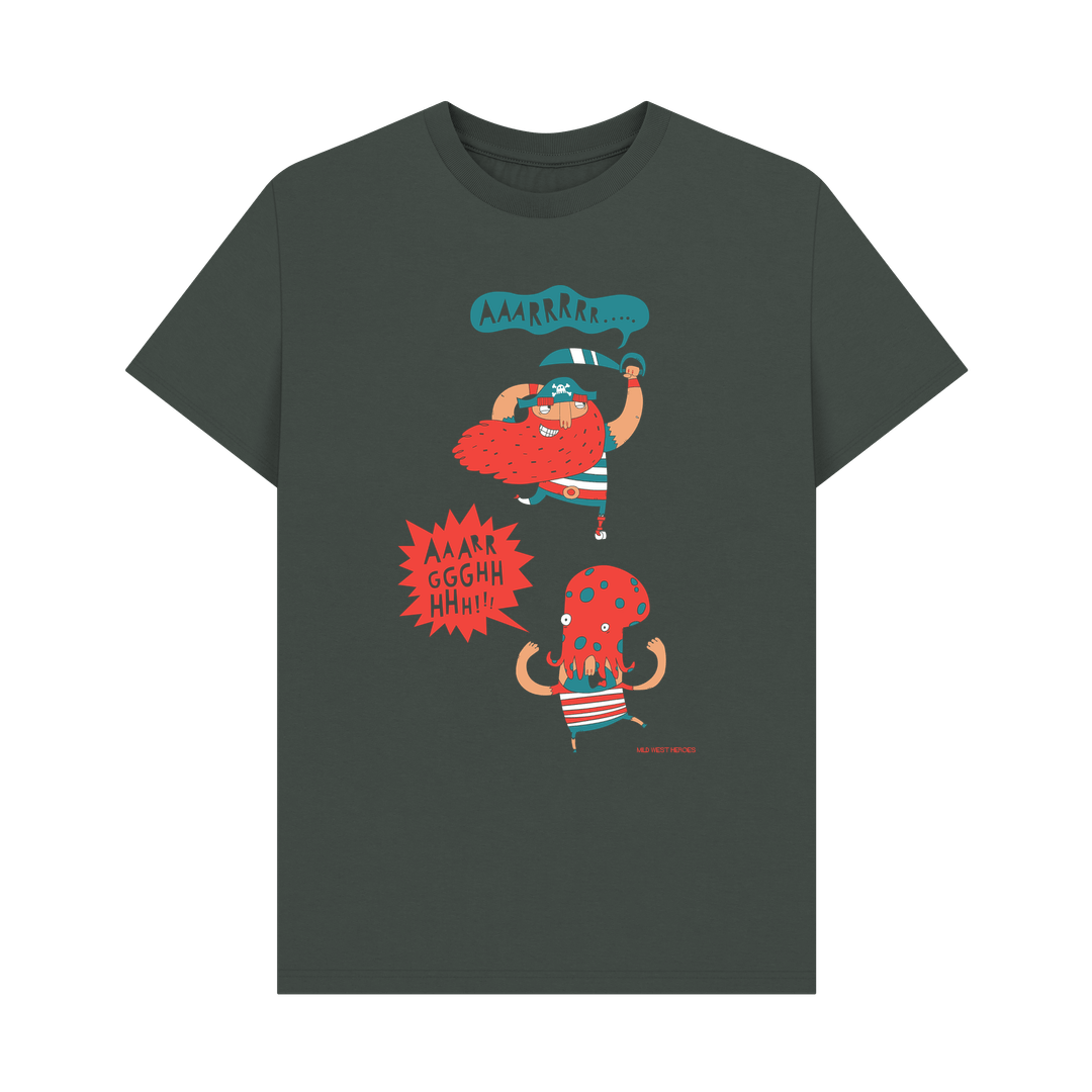 Dark Grey Why Are Pirates Called Pirates? graphic t-shirt