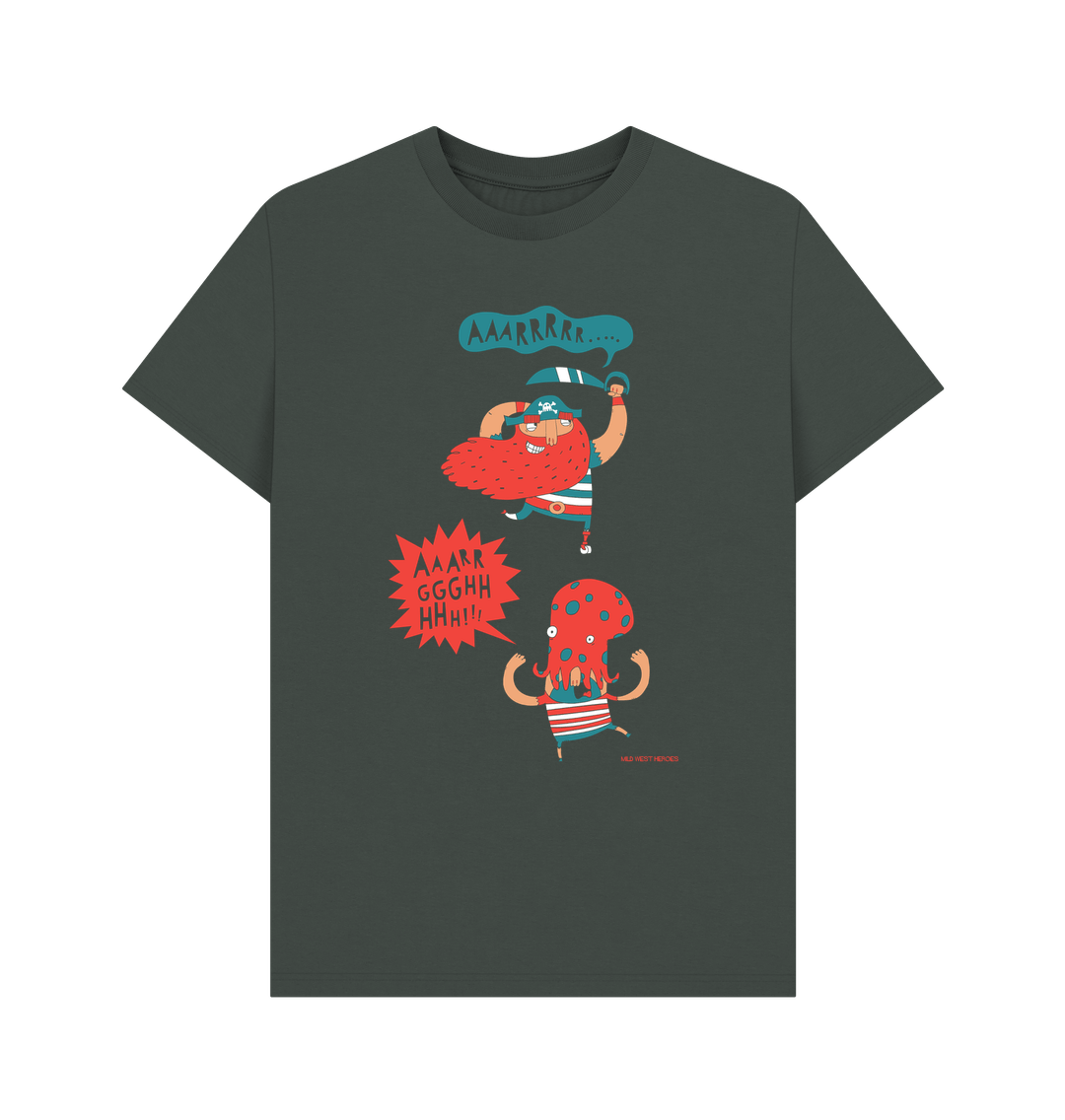 Dark Grey Why Are Pirates Called Pirates? graphic t-shirt