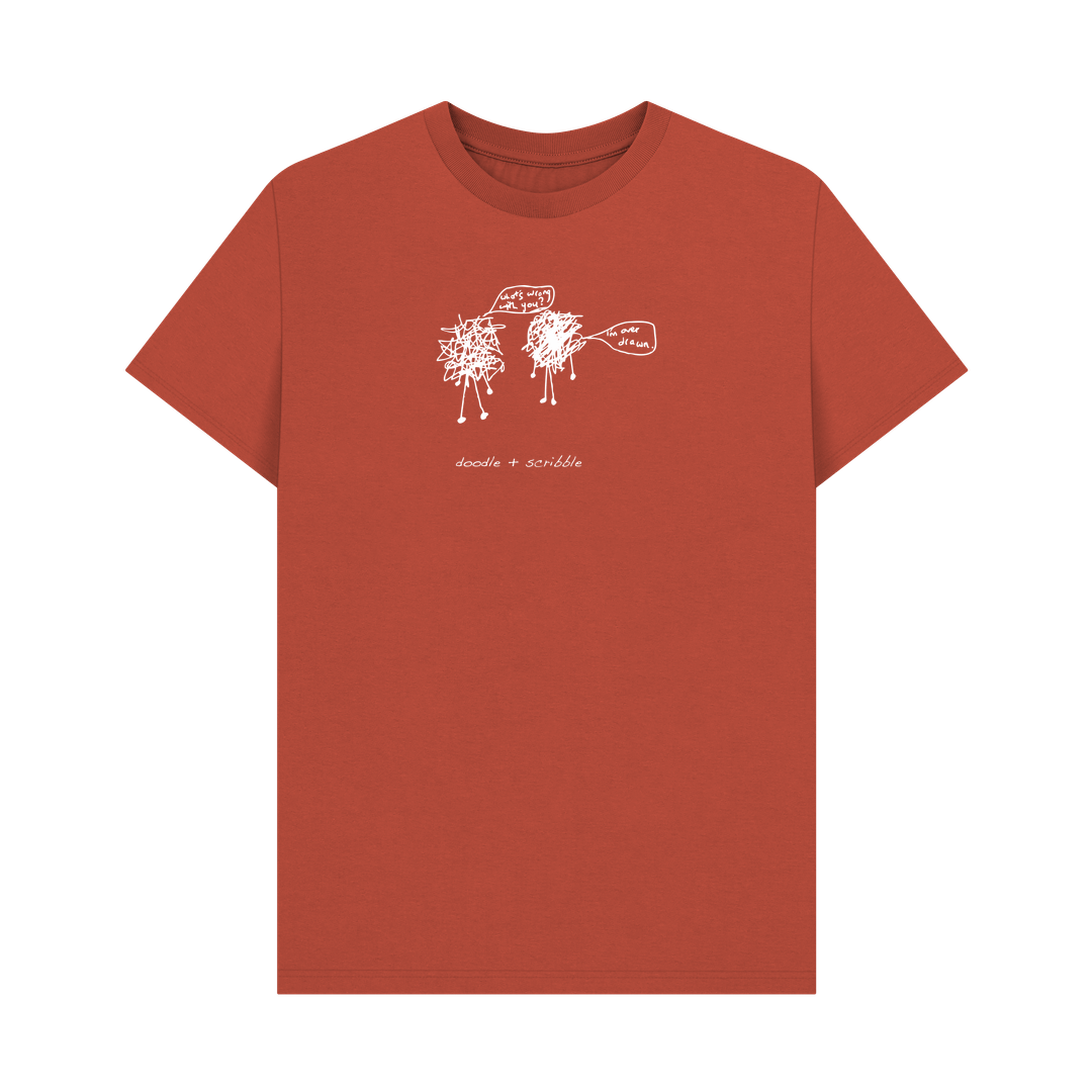 Rust I'm Over Drawn graphic t-shirt