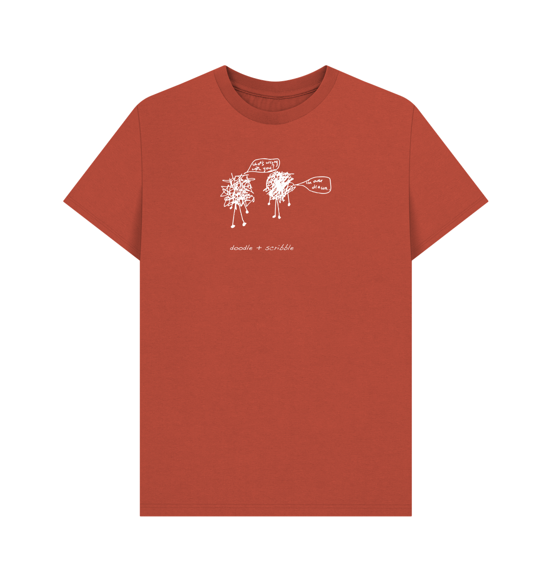 Rust I'm Over Drawn graphic t-shirt