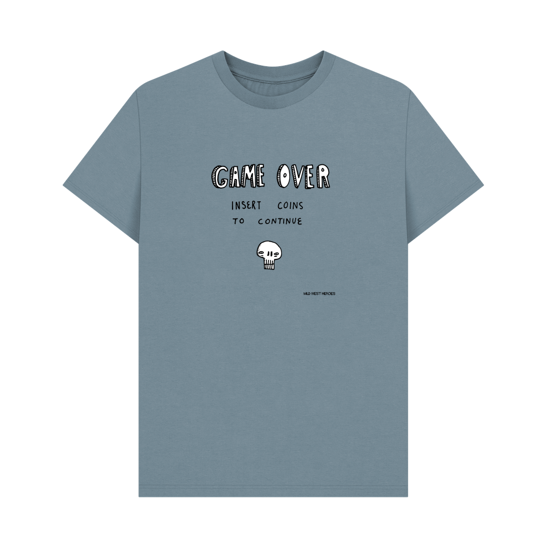 Stone Blue Game Over graphic t-shirt