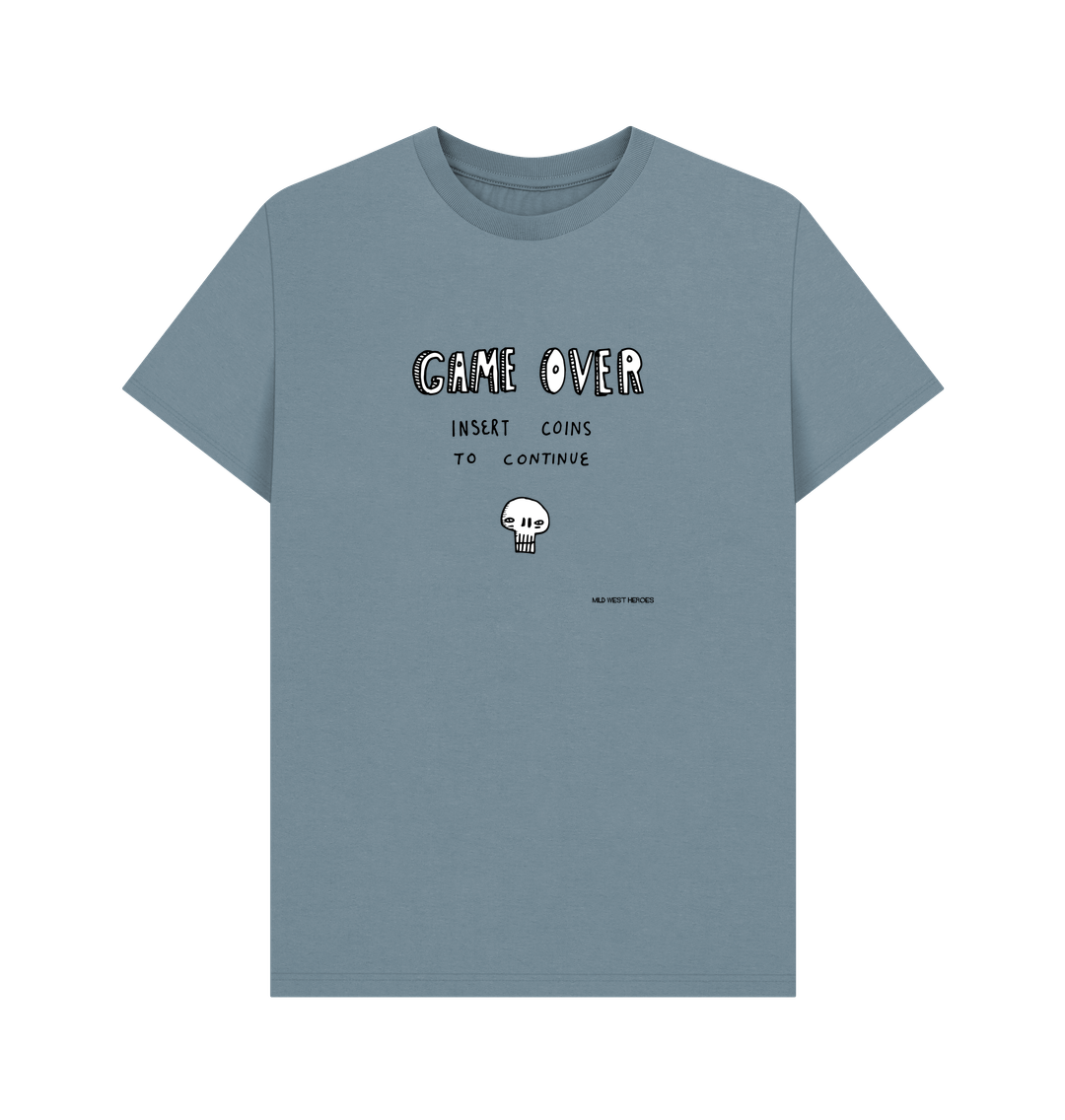 Stone Blue Game Over graphic t-shirt