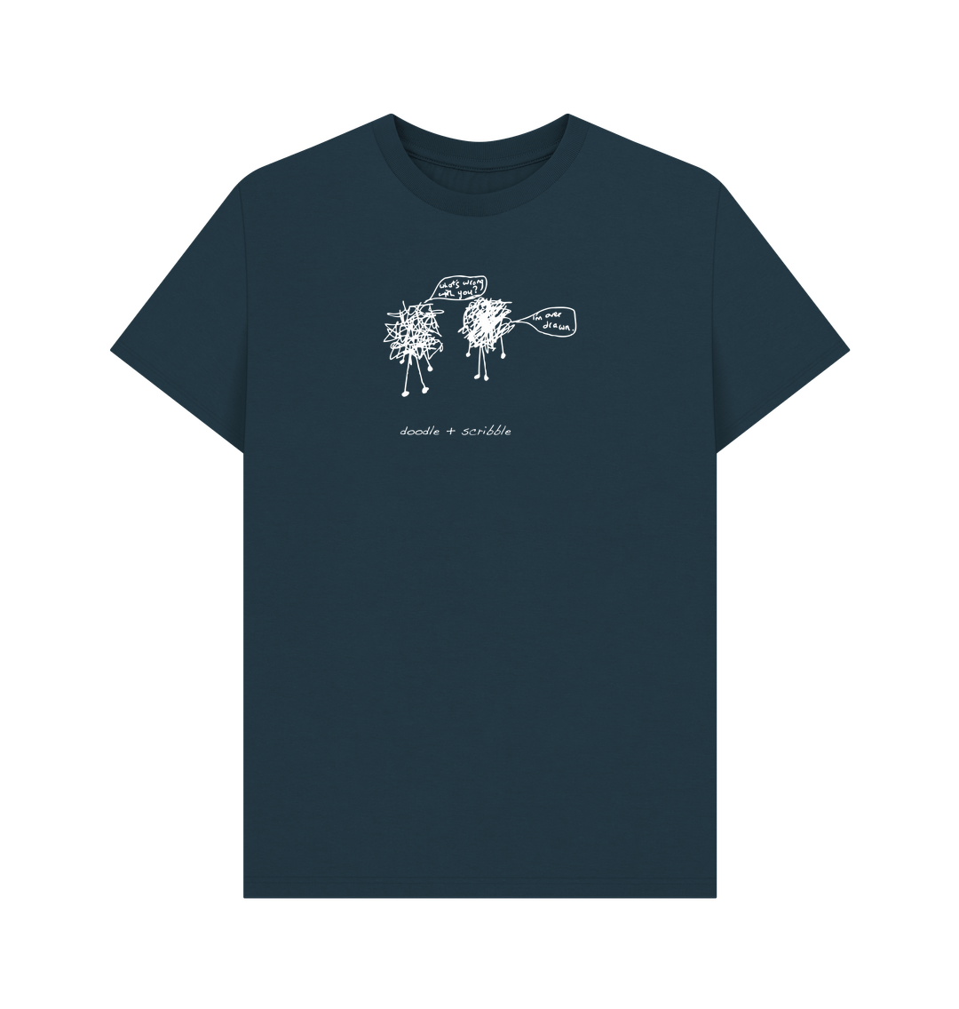 Denim Blue I'm Over Drawn graphic t-shirt