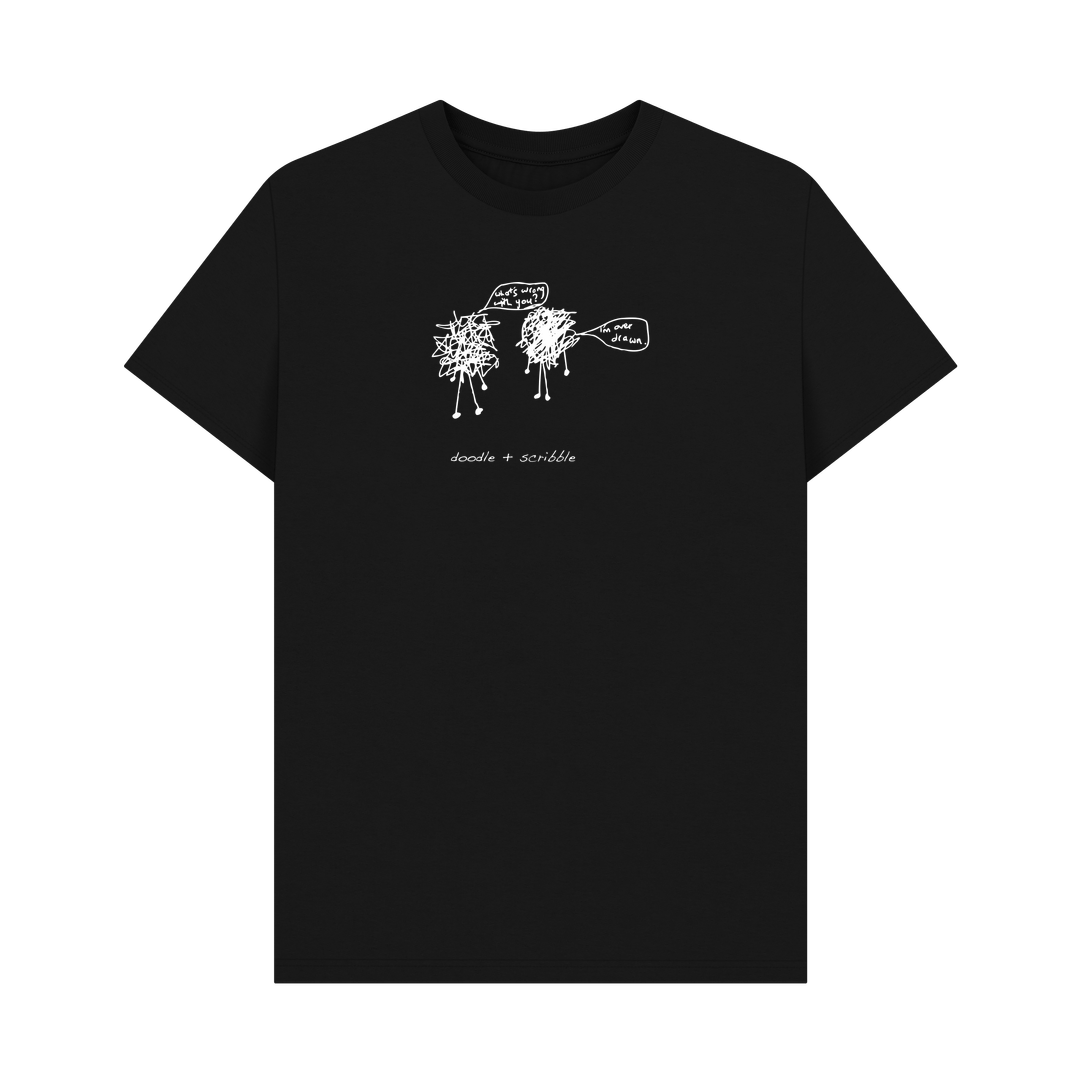 Black I'm Over Drawn graphic t-shirt