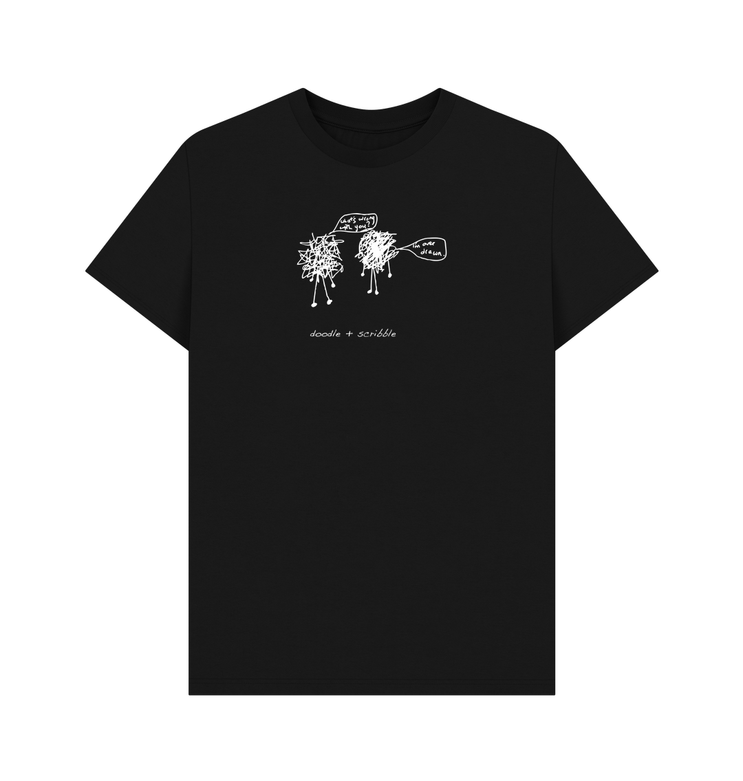 Black I'm Over Drawn graphic t-shirt
