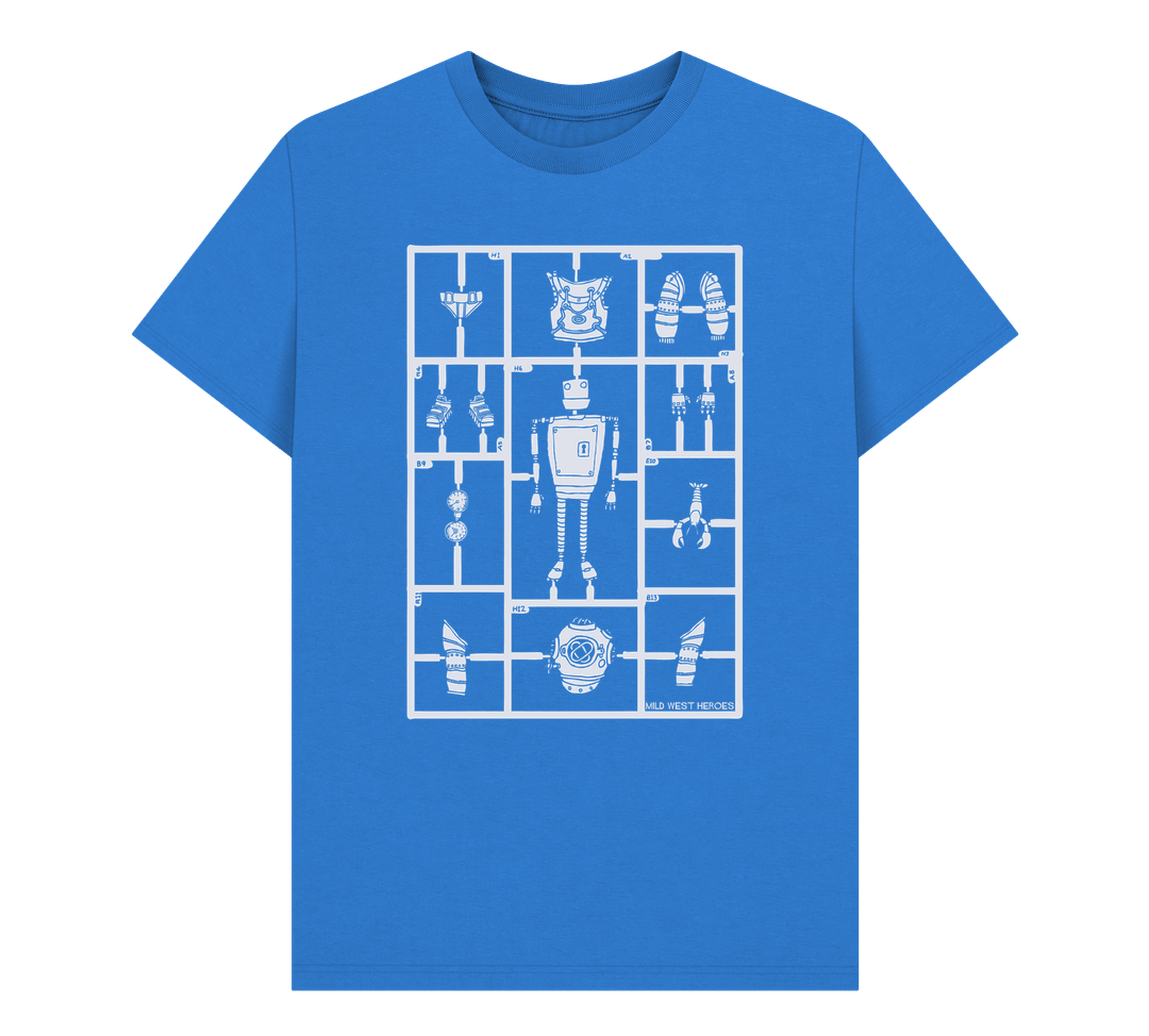 Bright Blue Airfix Robot organic cotton t-shirt