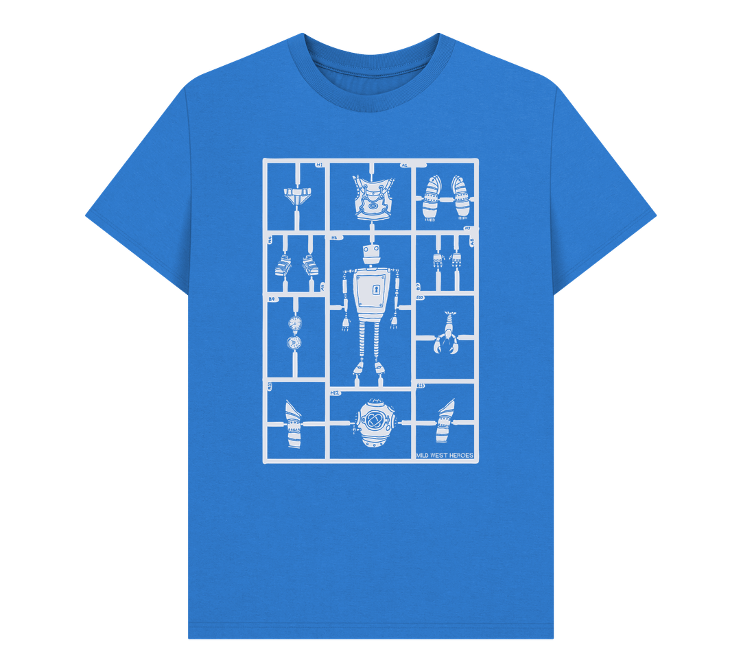 Bright Blue Airfix Robot organic cotton t-shirt