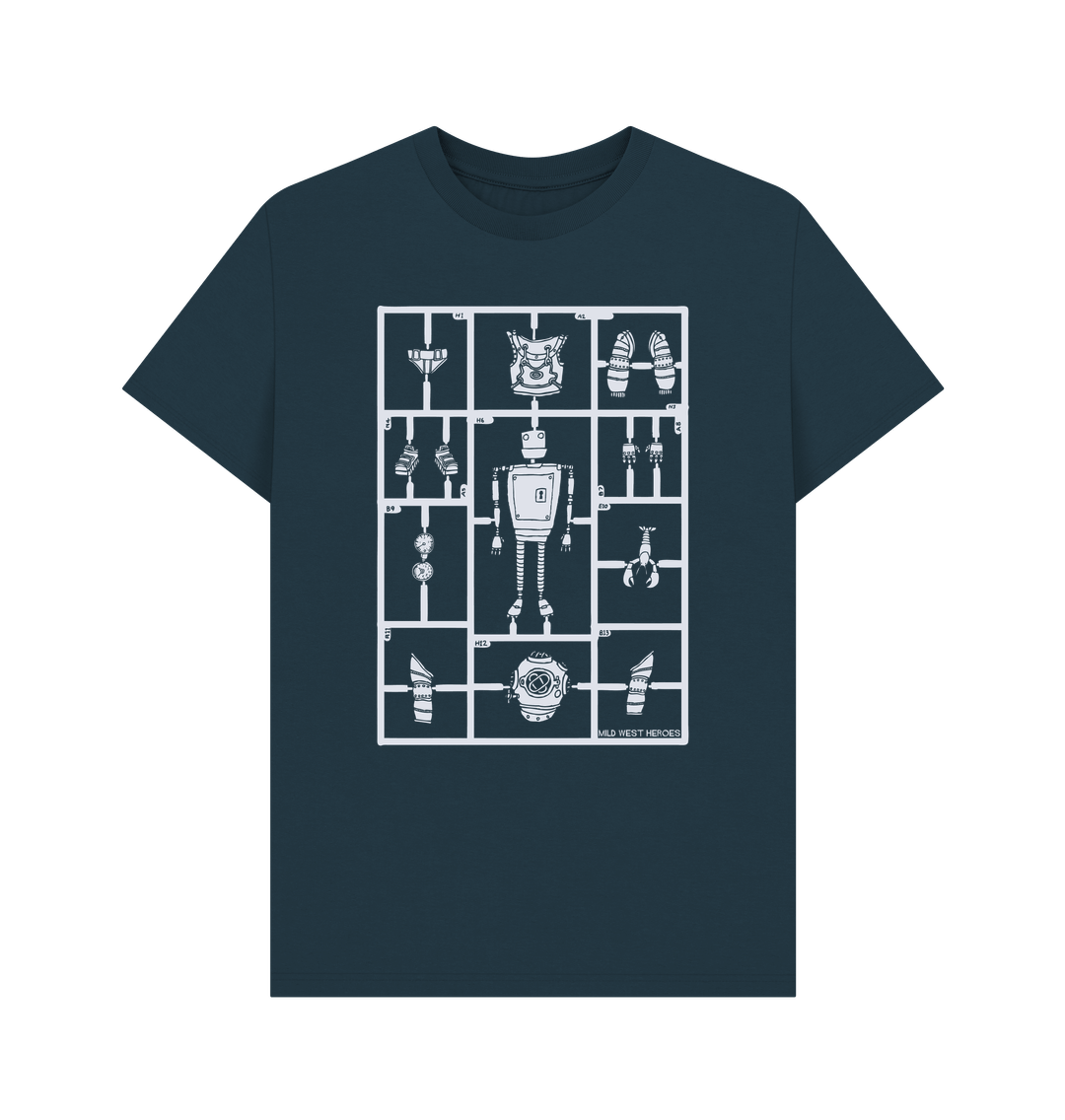 Denim Blue Airfix Robot organic cotton t-shirt