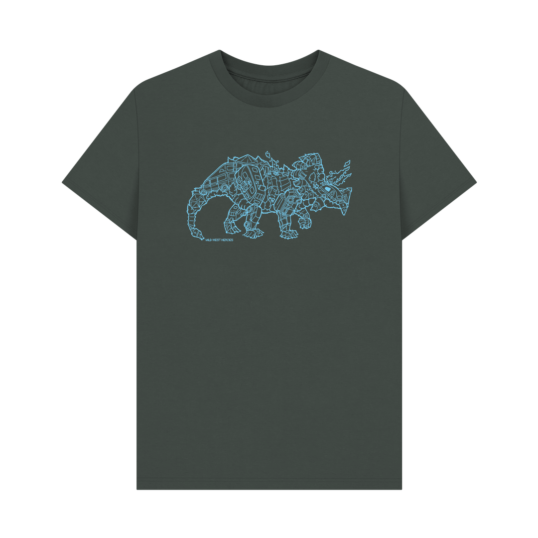 Dark Grey Camperceratops organic cotton t-shirt