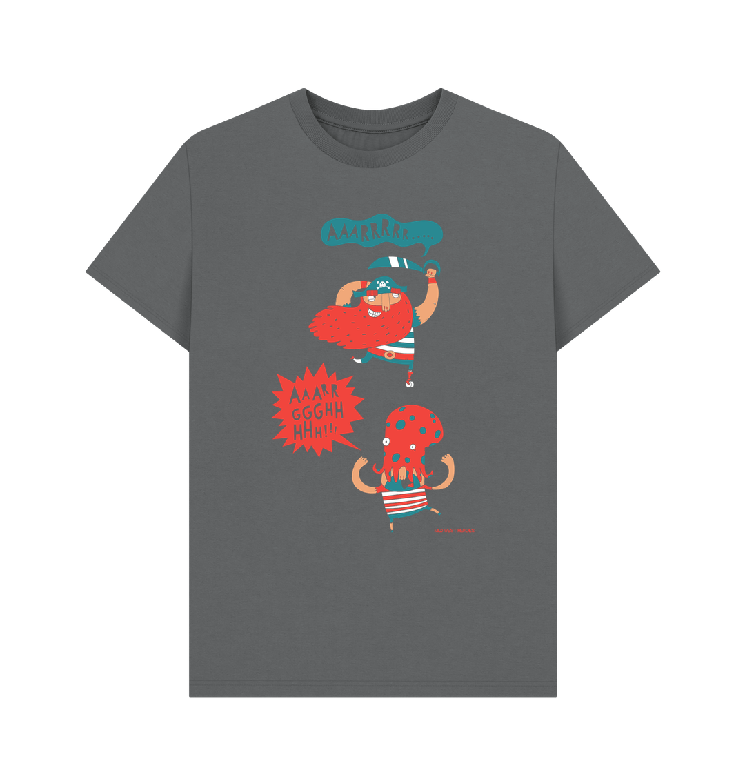 Slate Grey Why Are Pirates Called Pirates? graphic t-shirt