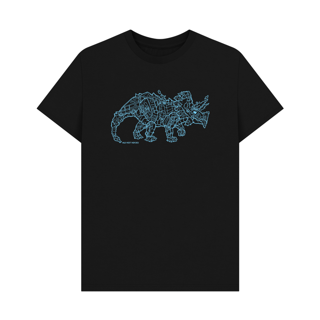 Black Camperceratops organic cotton t-shirt