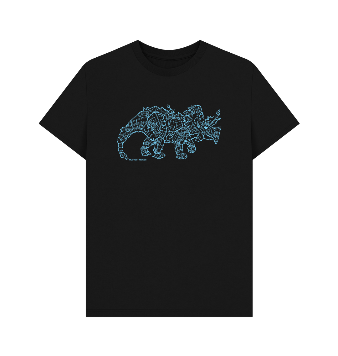 Black Camperceratops organic cotton t-shirt