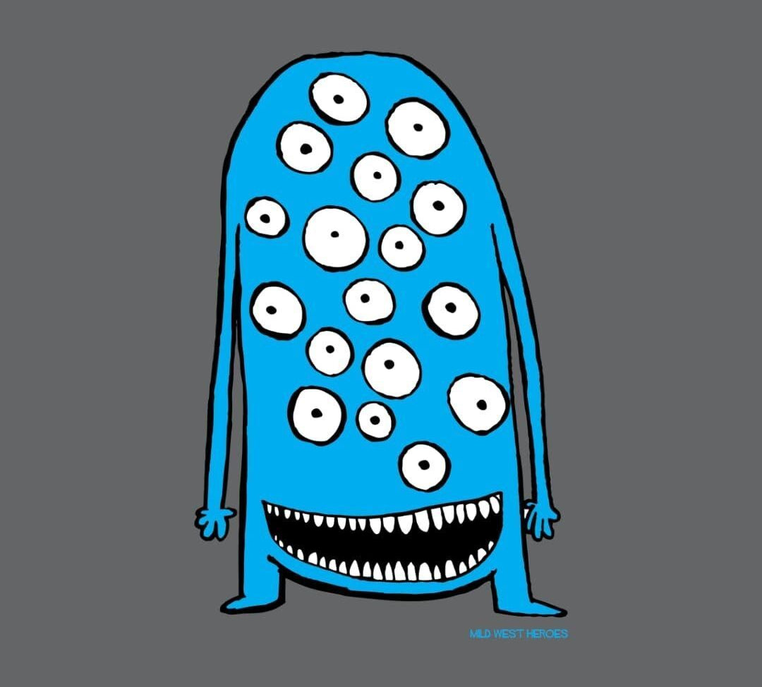 Detail of Slate Grey  It's Geoff! organic cotton t-shirt