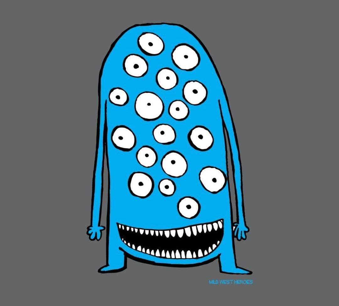 Detail of Slate Grey  It's Geoff! organic cotton t-shirt