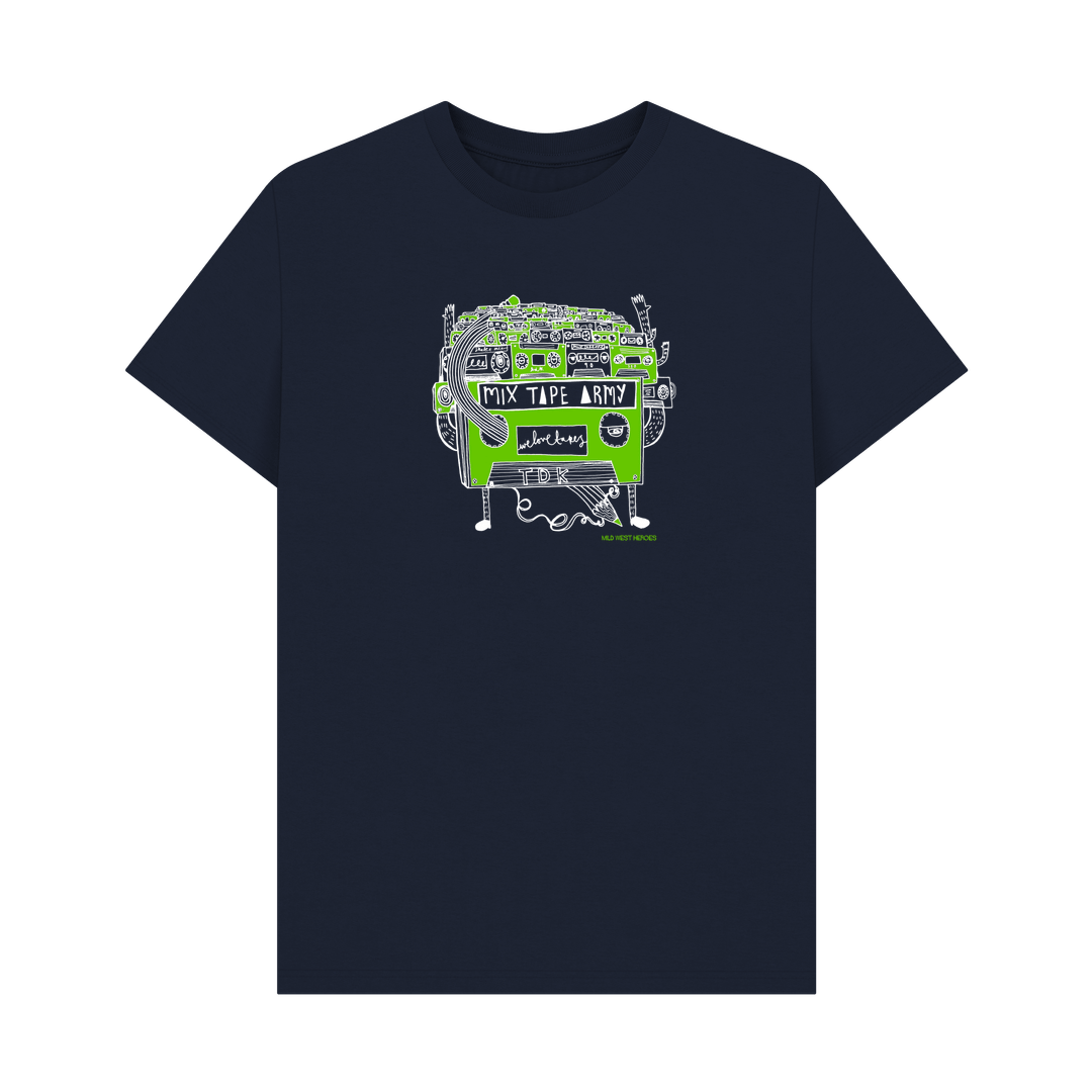 Navy Blue Mix Tape Army graphic t-shirt