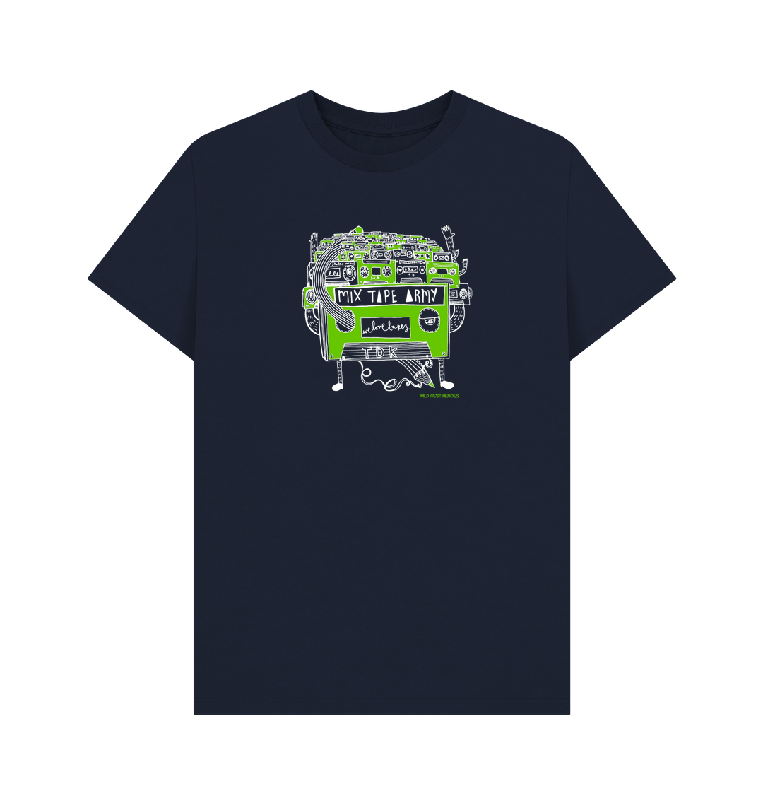 Navy Blue Mix Tape Army graphic t-shirt