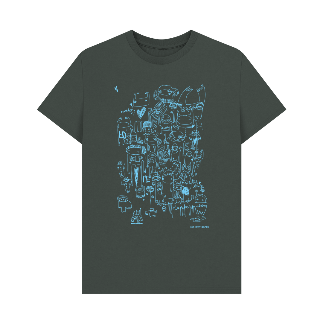 Dark Grey Help Me Escape This Drawing graphic t-shirt