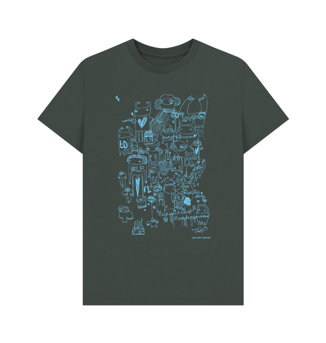 Dark Grey Help Me Escape This Drawing graphic t-shirt