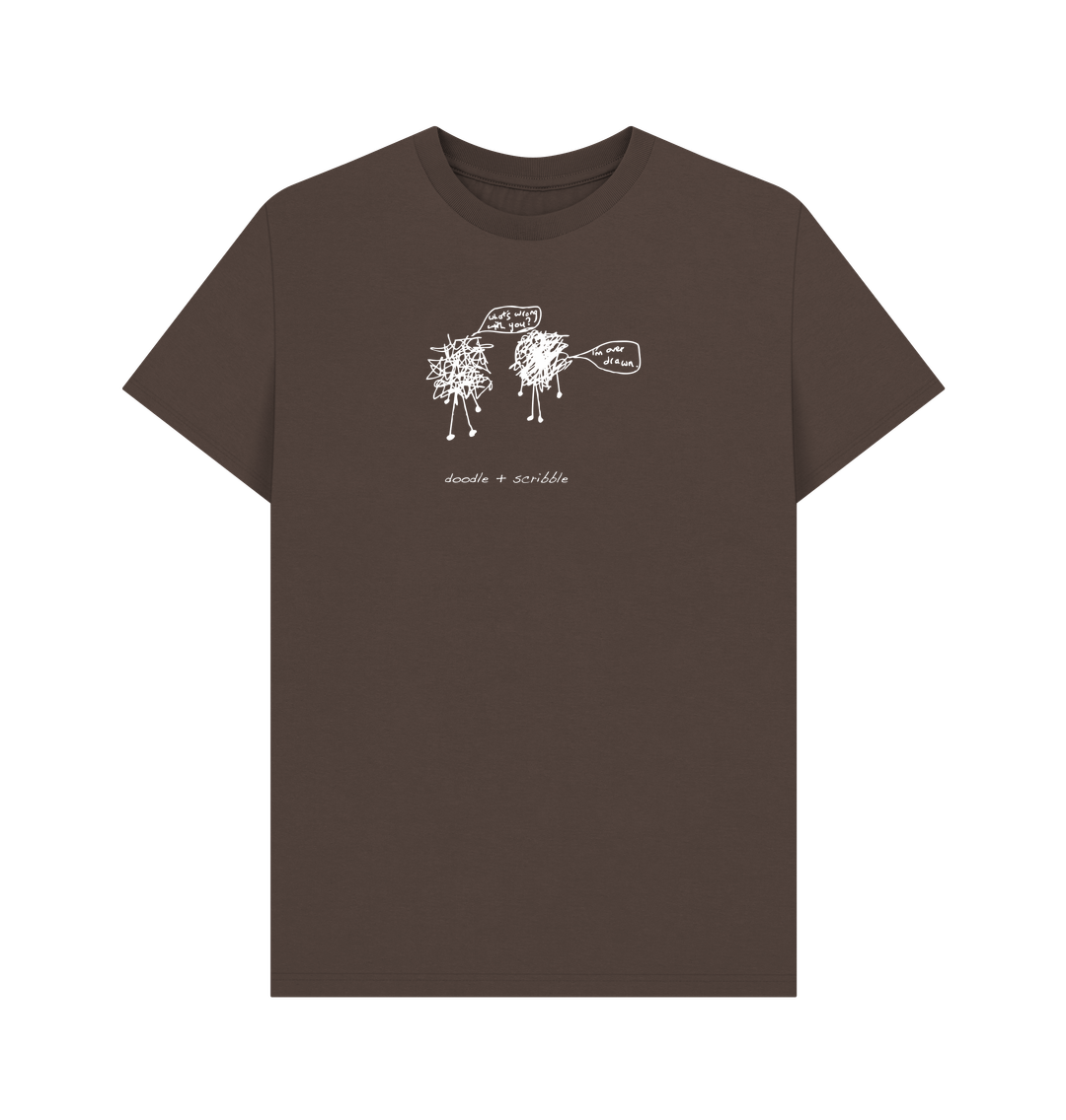 Chocolate I'm Over Drawn graphic t-shirt