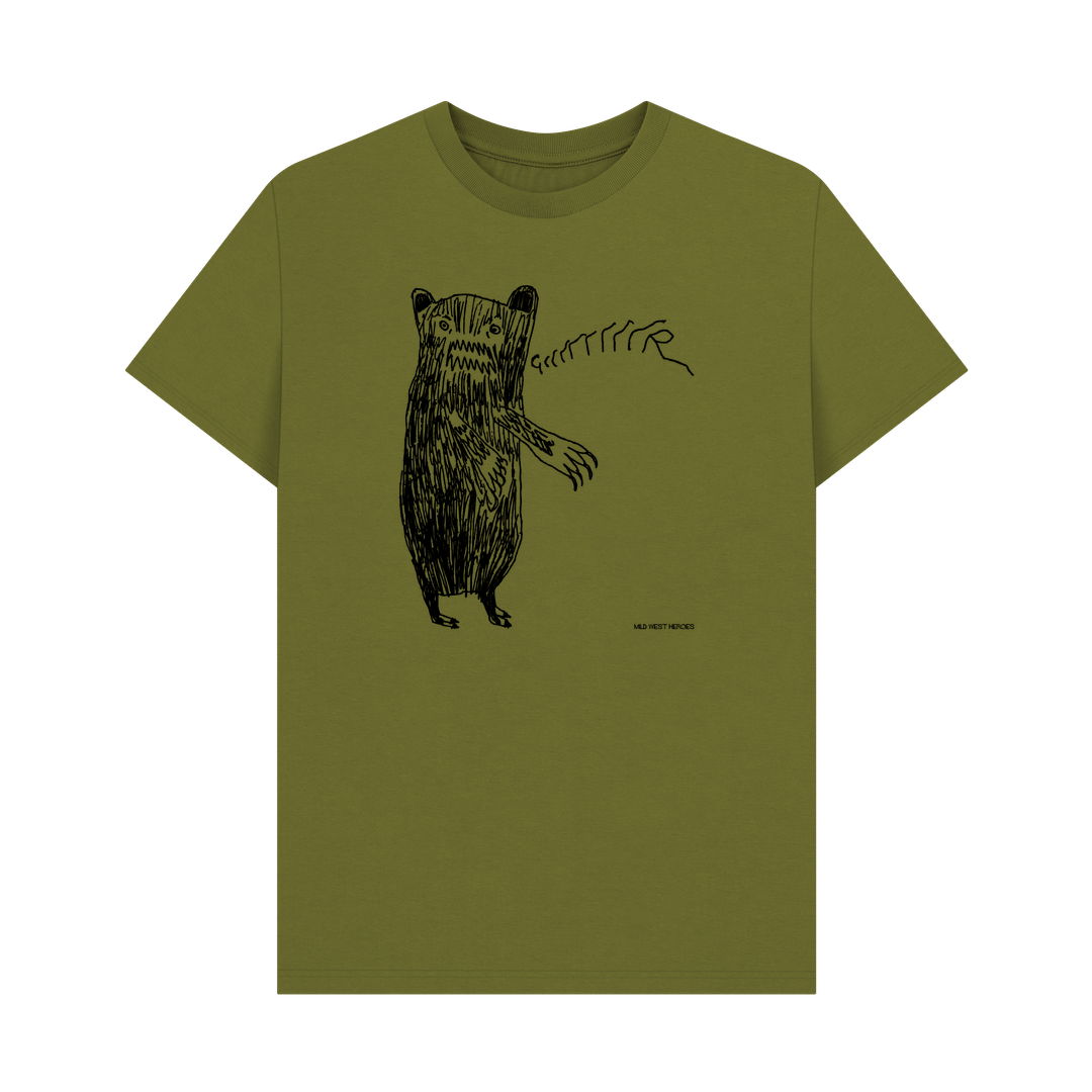 Moss Green Grrrrrrr Bear AKA 'Brian' graphic t-shirt