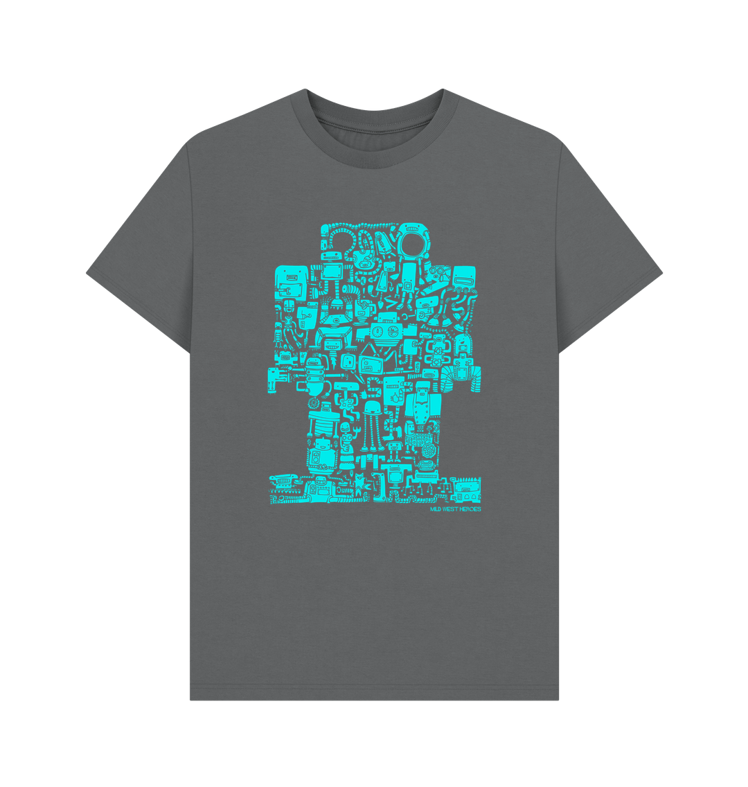 Slate Grey I Robots organic cotton t-shirt