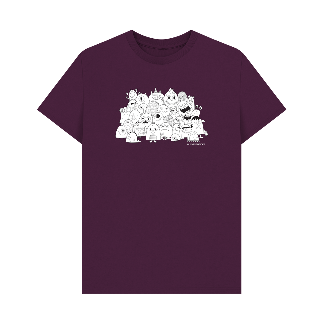 Purple Monster Club graphic t-shirt