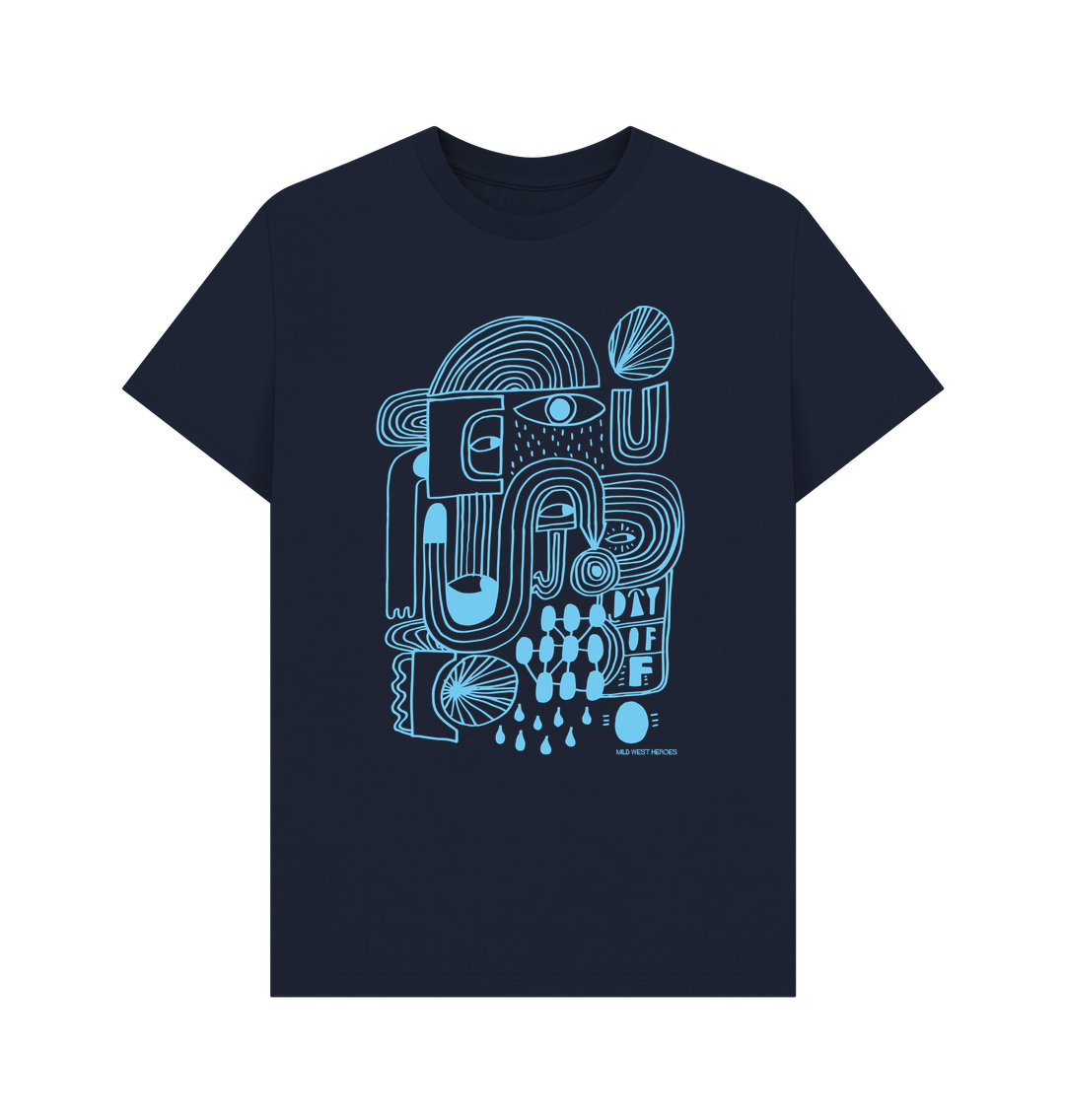 Navy Blue  Day Off organic cotton t-shirt