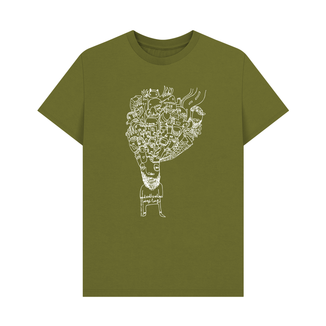 Moss Green Doodleboy graphic t-shirt