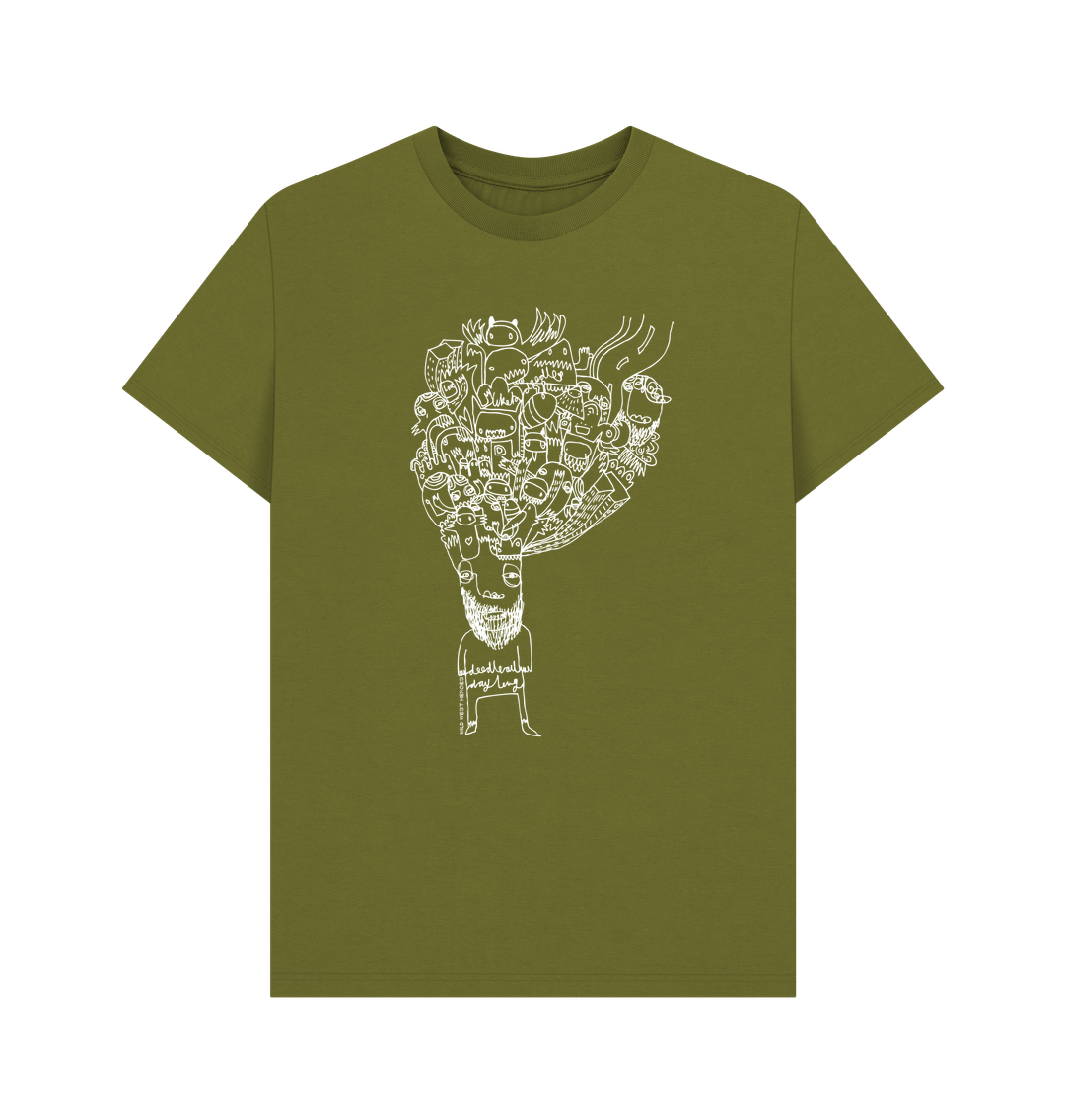 Moss Green Printed T-shirt Front