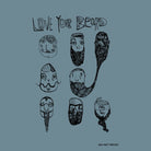 Detail of Stone Blue Love Your Beard graphic t-shirt
