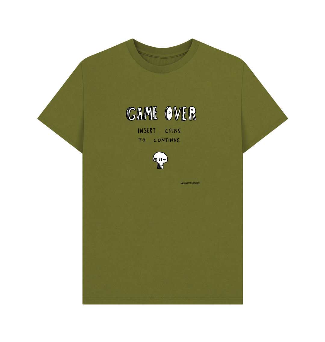 Moss Green Game Over graphic t-shirt