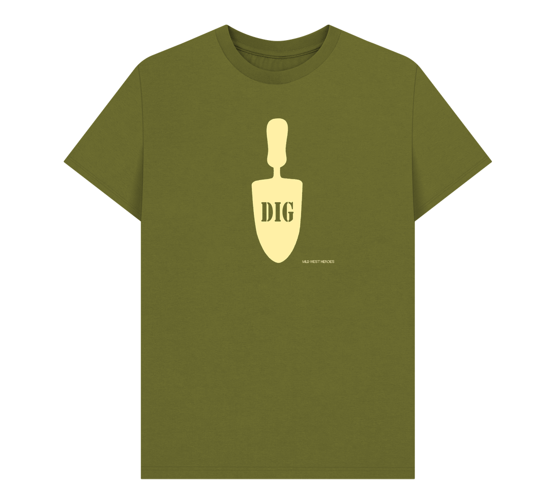Moss Green Dig organic cotton t-shirt