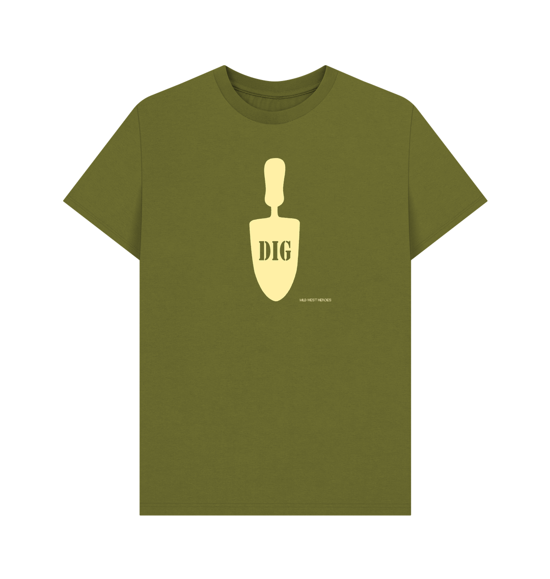Moss Green Dig organic cotton t-shirt
